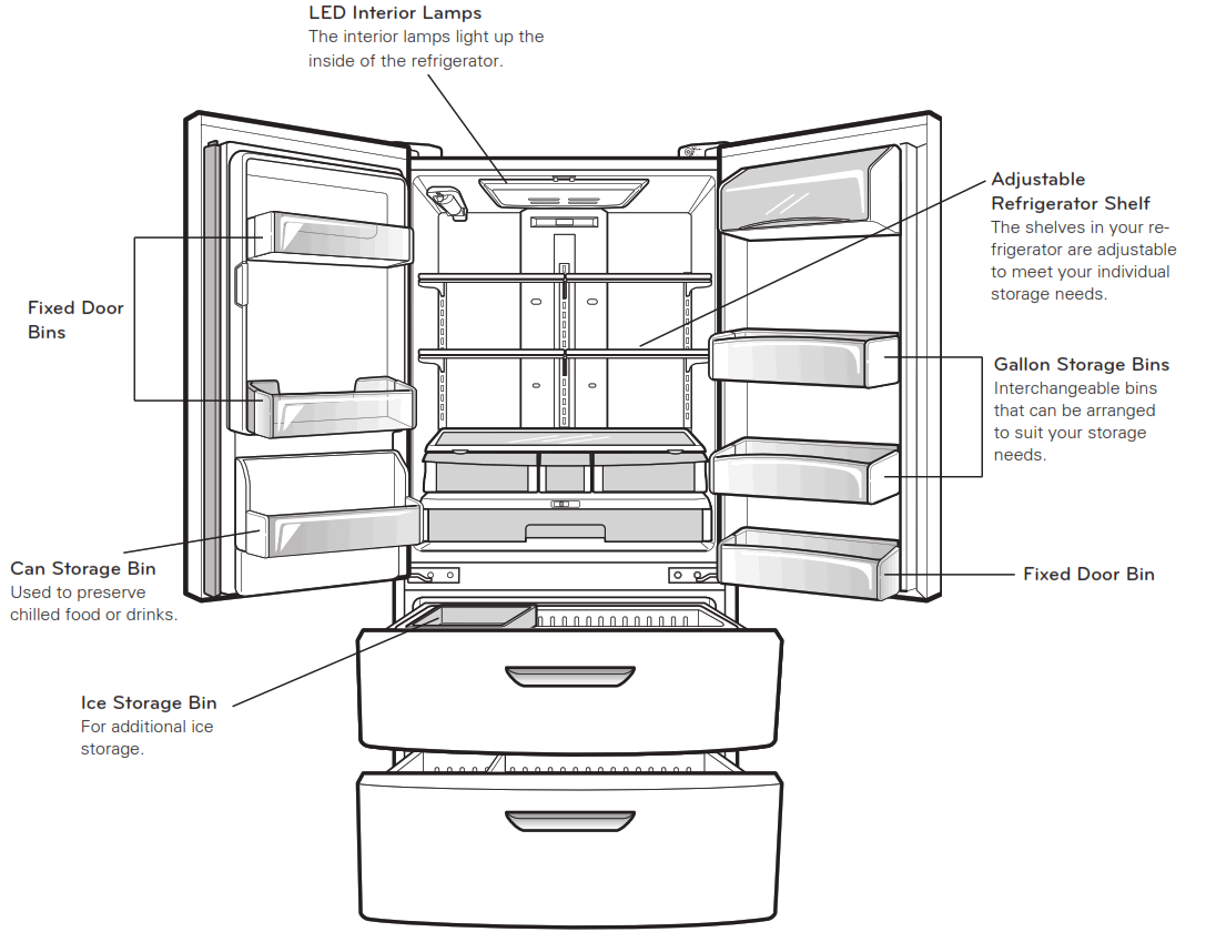 LG LMX21986 French Door Refrigerator - Refrigerator Exterior1