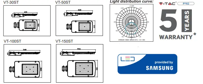 V-TAC-VT-Series-LED-Street-Light-FIG-1