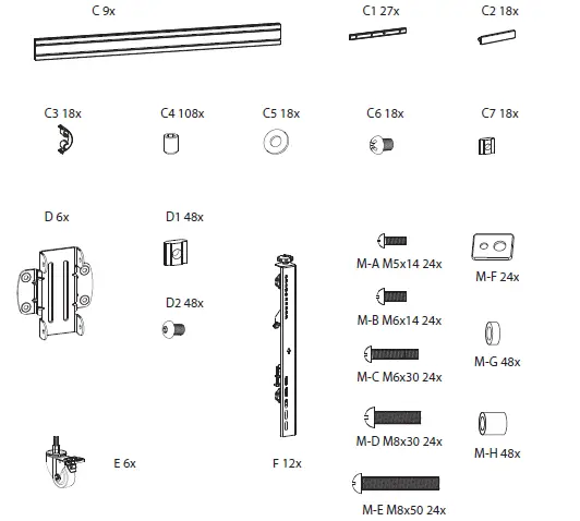 SECOMP-AG HA-VET-3x3-Landscape-Video-Wall-Trolley-02