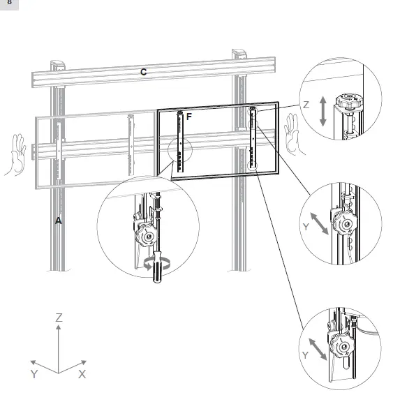 SECOMP-AG HA-VET-3x3-Landscape-Video-Wall-Trolley-10