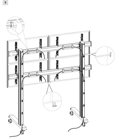 SECOMP-AG HA-VET-3x3-Landscape-Video-Wall-Trolley-11