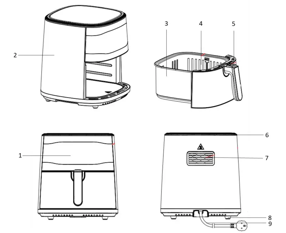 Izzy 7Lt IZ-8204 Digital Air Fryer - Parts