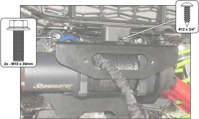 SUPERATV Polaris RZR Pro R Winch Mounting Plate B7