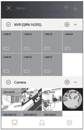 WISENET Mobile App - Device list screen 2