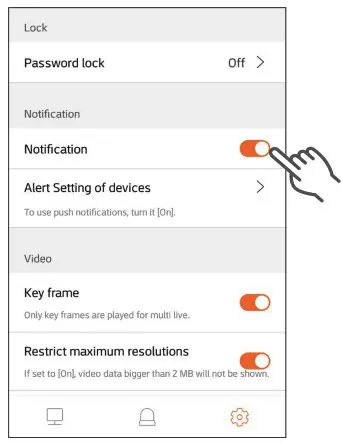 WISENET Mobile App - Event notification setup