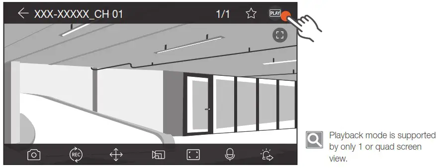 WISENET Mobile App - Moving to Playback screen 1