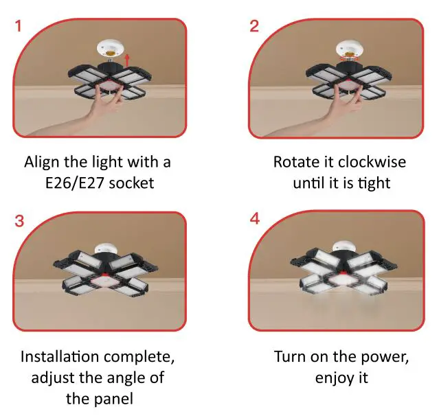 AGPTEK CK-10 LED Garage Light User Manual - Installation