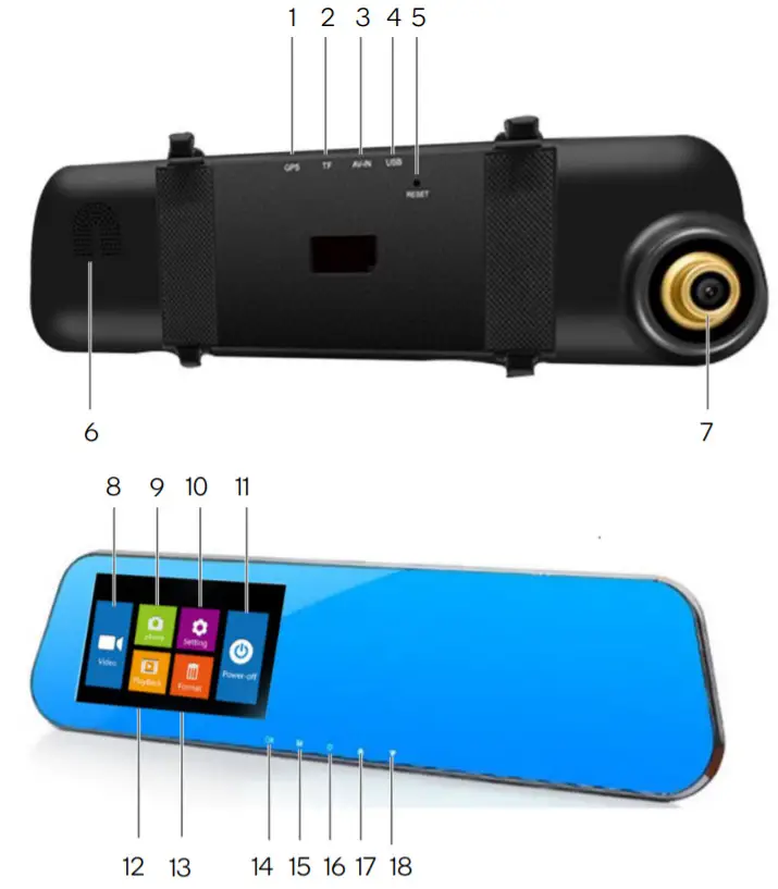 Kogan Rear View Mirror Dash Reverse Camera-OVERVIEW