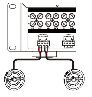 episode EA-RSP-2D-200 DSP Amplifiers- CONNECTING SPEAKERS