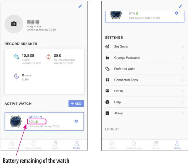 Citizen YF05 - [Profile] screen