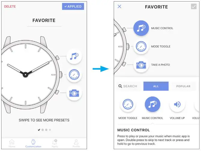 Citizen YF05 - Tap the button which you want to assign a function