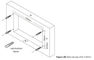 Oneinmil IF 1330TCL 30 Inches Electric Fireplace - RECESSED TO WALL INSTALLATION 2