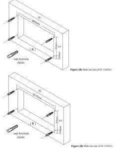 Oneinmil IF 1330TCL 30 Inches Electric Fireplace - RECESSED TO WALL INSTALLATION 3