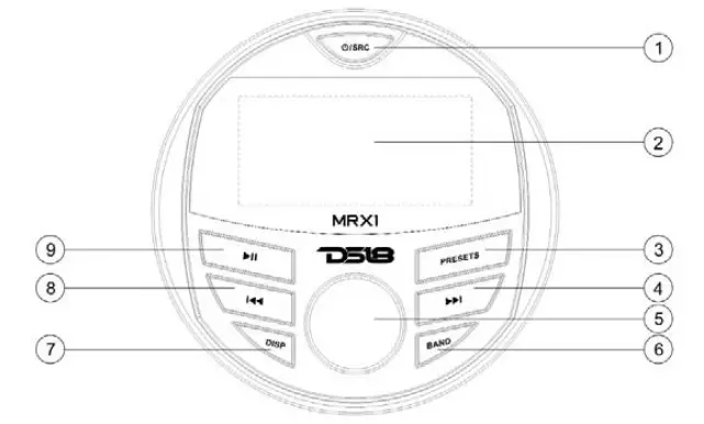 DS18 MRX1 Marine Head Unit - KEY FUNCTION