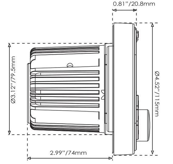 DS18 MRX1 Marine Head Unit - MEASUREMENTS