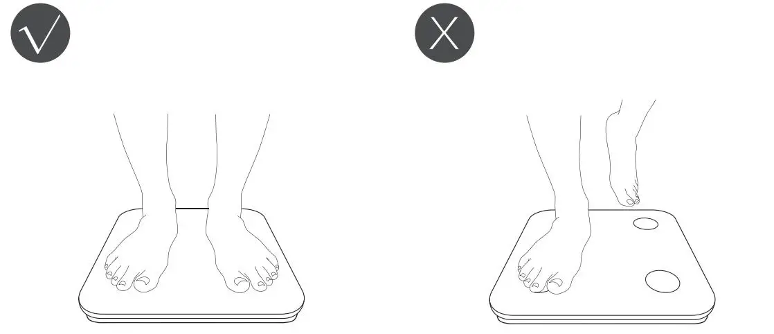 Health Keep CQT100 Smart Body Composition Scale - Correct standing posture