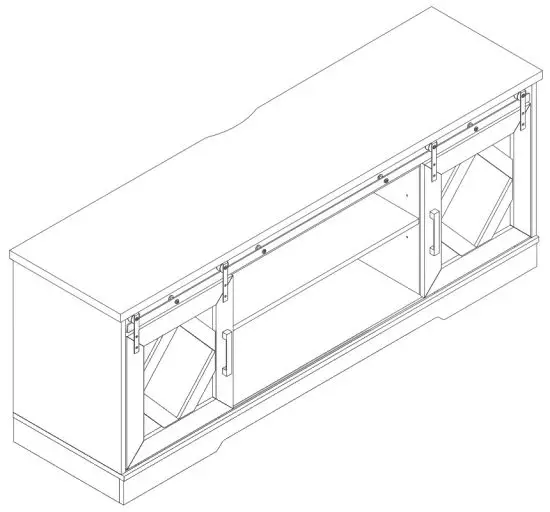 wampat MTS31502 Sliding Barn Door TV Stand for 70 Inch Flat Screen - 70 Inch Flat Screen