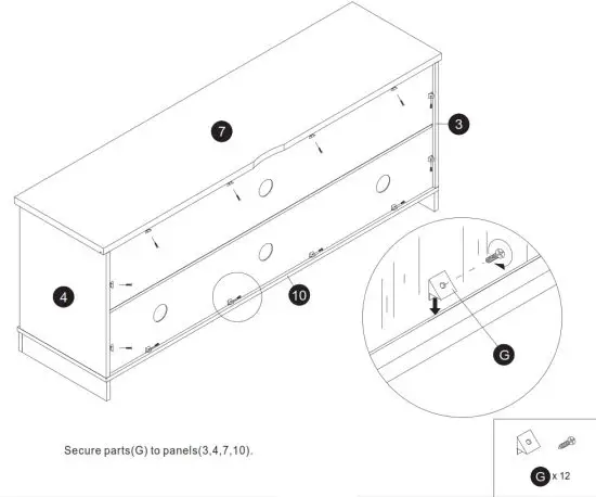 wampat MTS31502 Sliding Barn Door TV Stand for 70 Inch Flat Screen - 70 Inpcih Fla