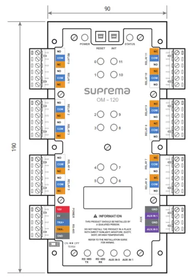 suprema OM-120 Multiple Output Expansion Module - Dimension