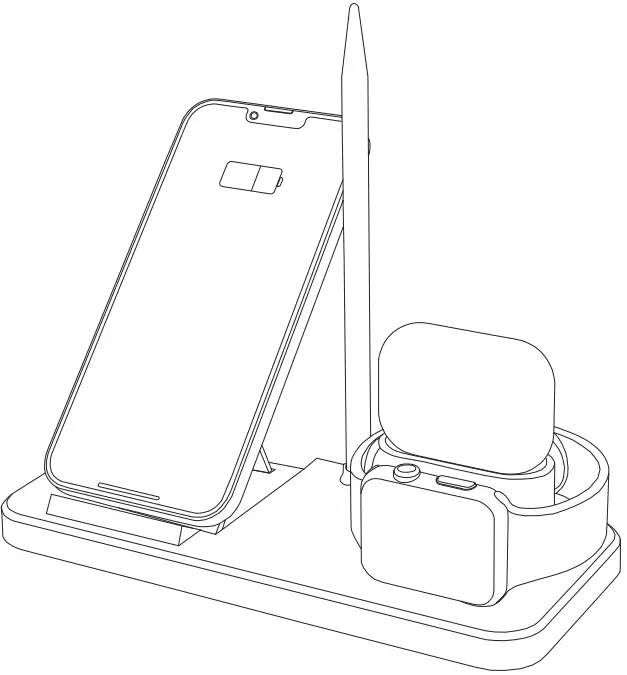 Chargers-HTY-2128 4-in-1-Charging-Station-for-Airpods-Apple-Watch-Cellphone-product