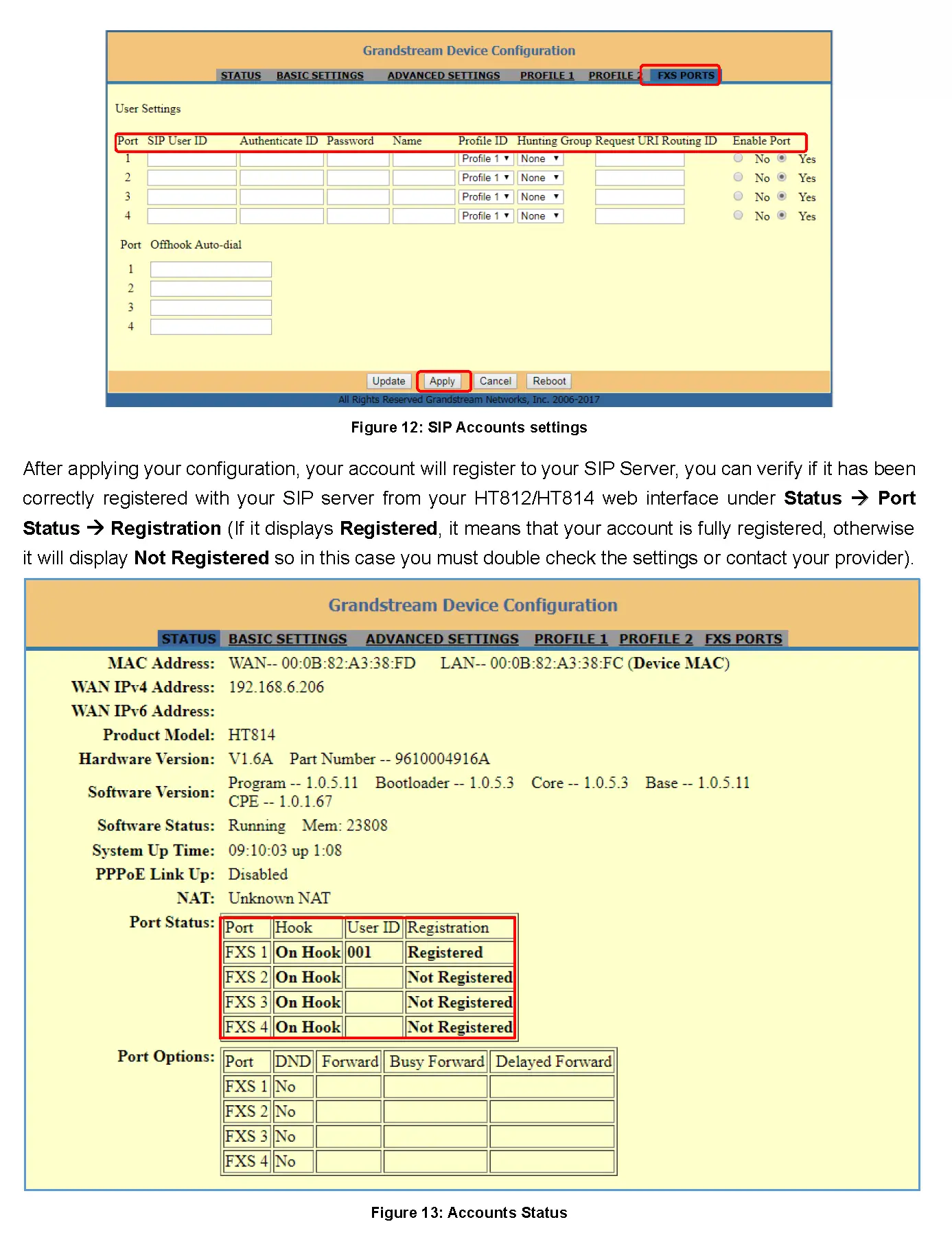 Figure 11: SIP Profiles Settings
