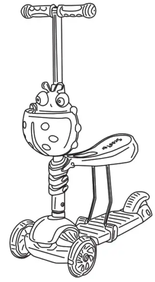 ChipoliNo DSKIE0212CG Kiddy LED Scooter