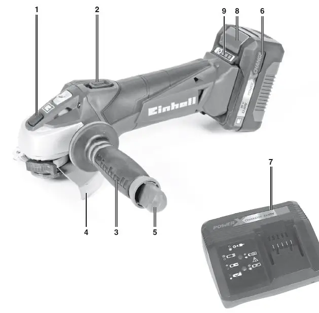 Einhell TE-AG 18-115 Li Cordless Angle Grinder 1