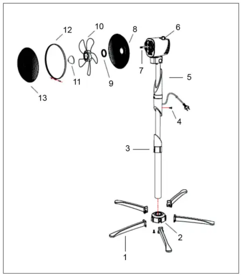 KLARSTEIN 10032344 Stand Fan - ASSEMBLY