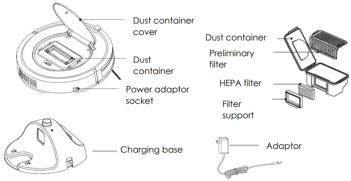 KALORIK RVC 47730 BK Home Smart Robot Vacuum Pro with Ionic Pure Air Technology - Fig2