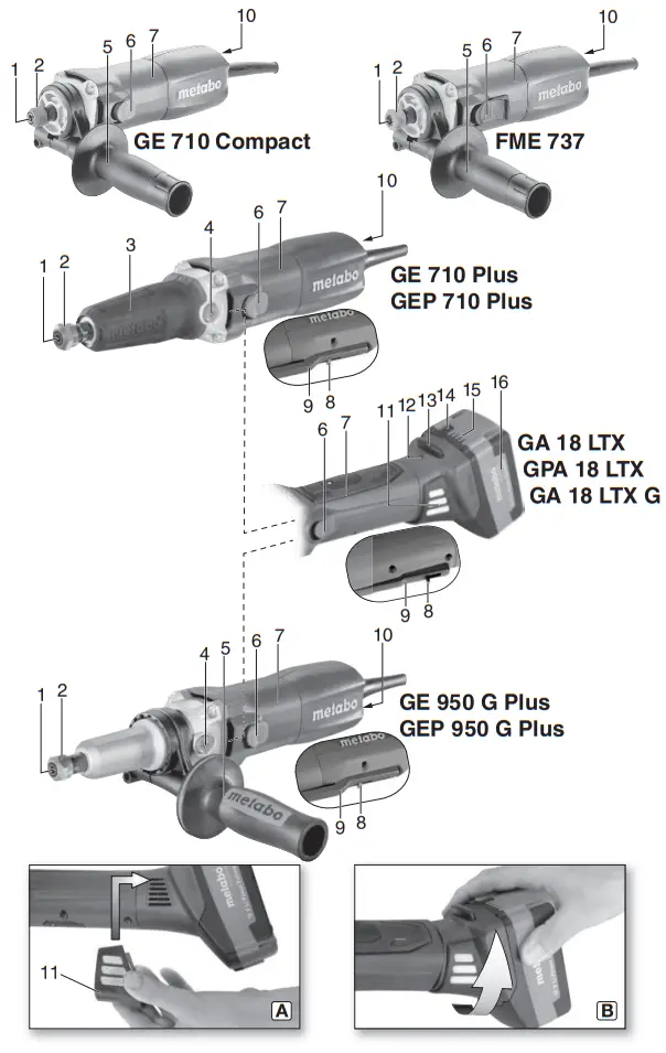 metabo GA 18 LTX Cordless Die Grinder - fig 7