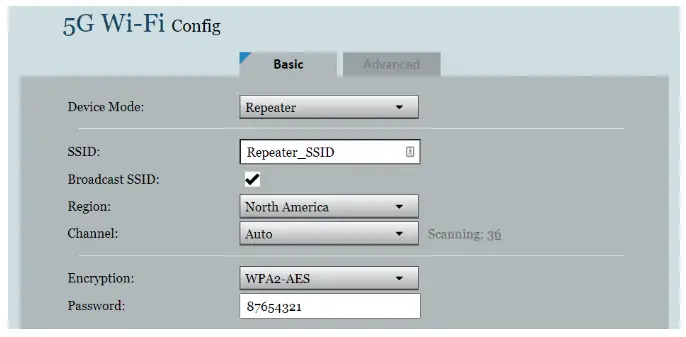 Dasan Zhone Solutions MESH-2100-GE Dual Band WiFi Repeater - In Password enter