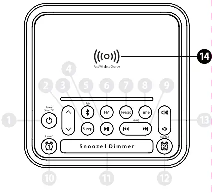 iLuv Bluetooth Alarm Clock Speaker with Wireless charger - fig19