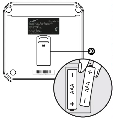 iLuv Bluetooth Alarm Clock Speaker with Wireless charger - fig22