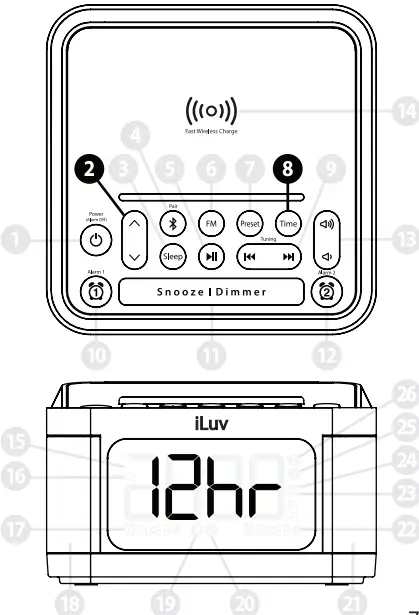 iLuv Bluetooth Alarm Clock Speaker with Wireless charger - fig5