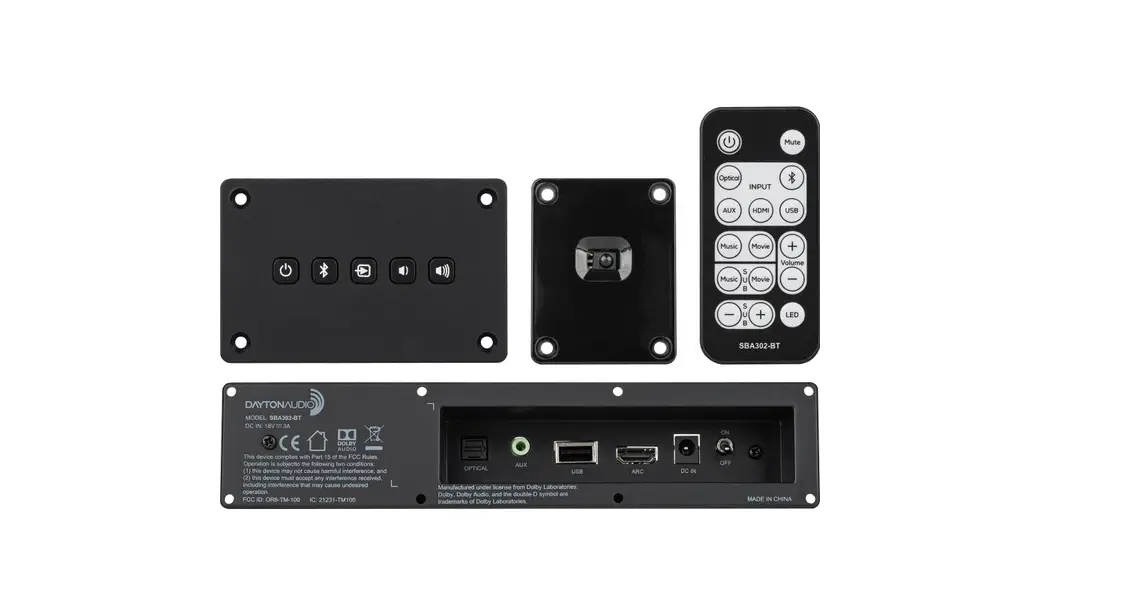 Dayton Audio Sba302-bt Sound Bar Amplifier Kit With Bt And Ir Remote User Manual Dayton Audio Sba302-bt Sound Bar Amplifier Kit With Bt And Ir Remote User Manual