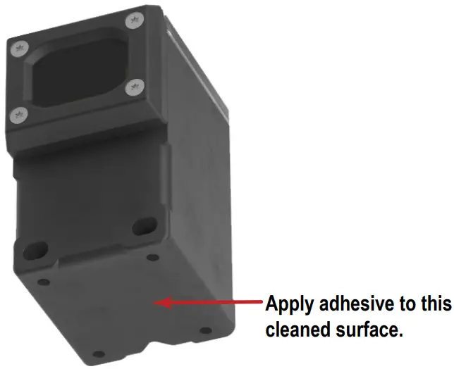 Apply adhesive to the bottom of the Q45