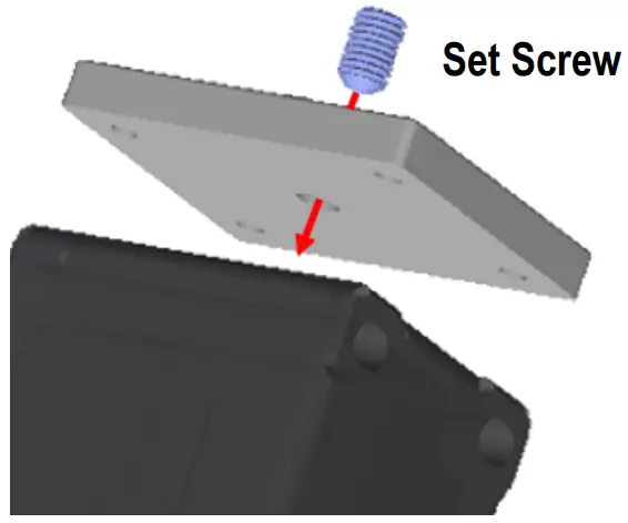 Secure the set screw