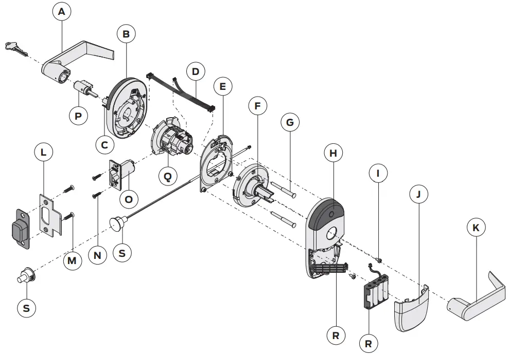allegion NDE80 NDE Networked Wireless Lock - FIG 1