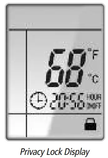 GREE Ceiling Cassette -Privacy Lock Display