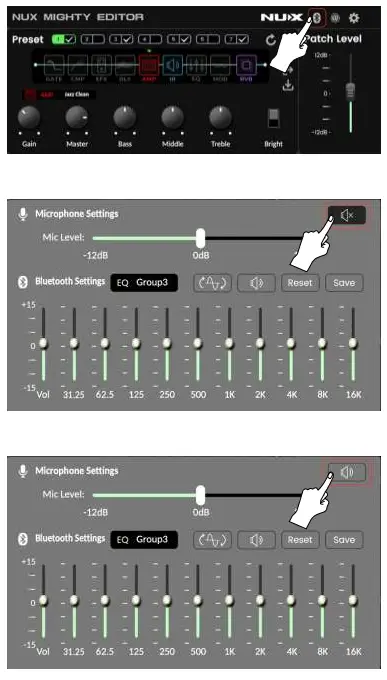 NUX MP-3 Mighty Plug Pro Guitar and Bass Amp Modeling Earphone Amplug - editor