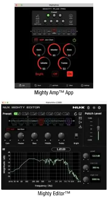 NUX MP-3 Mighty Plug Pro Guitar and Bass Amp Modeling Earphone Amplug - might