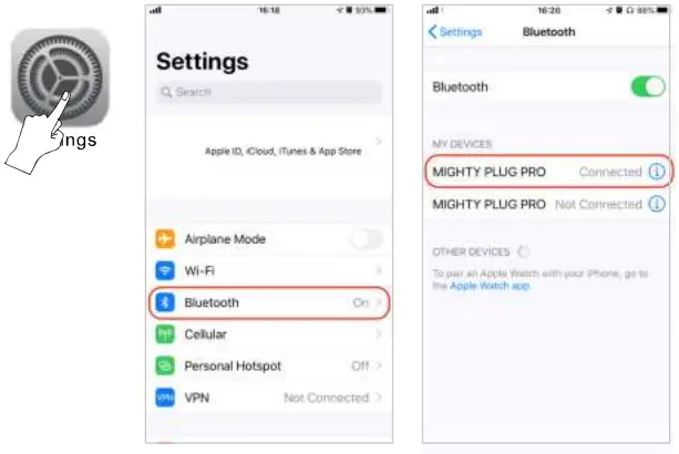 NUX MP-3 Mighty Plug Pro Guitar and Bass Amp Modeling Earphone Amplug - seting