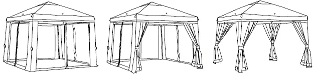 TDC USA INC 21951 10x10 Foot Portable Gazebo with Netting-19