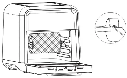Oster CKSTAFOV3 Super Air Fryer Oven - right Rotisserie
