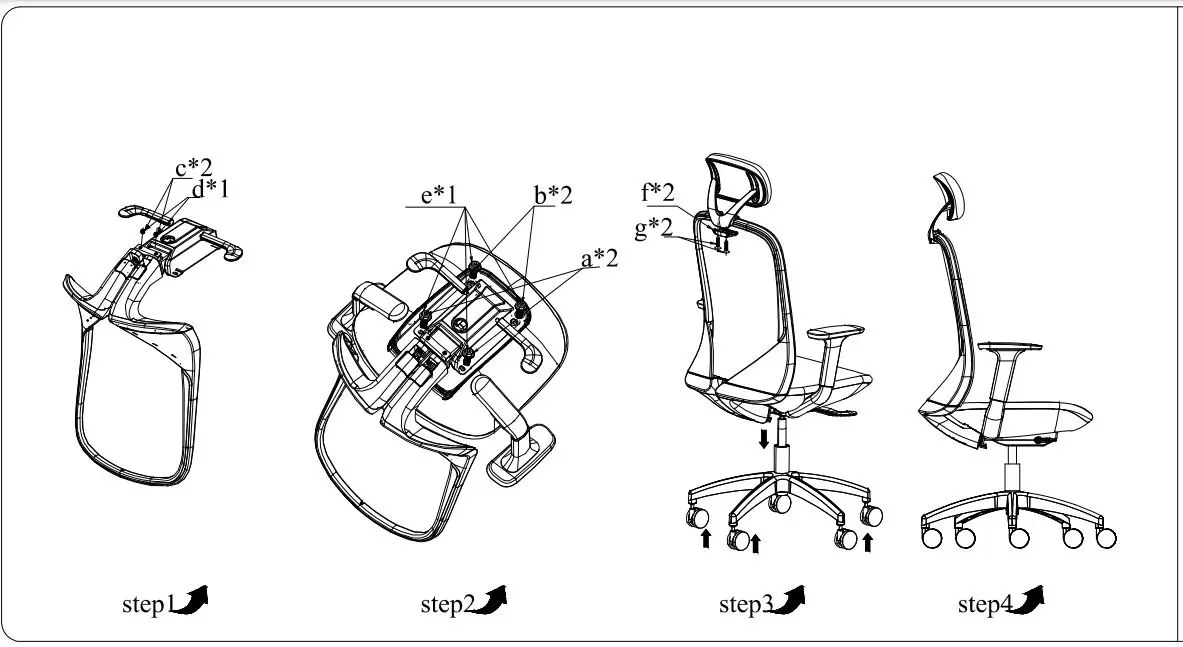 iiglo IIERGOCHAV Office Chair - Assembly Instruction