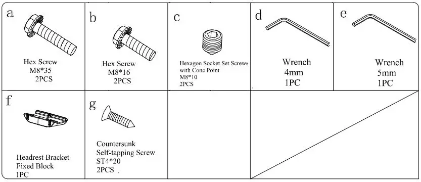 iiglo IIERGOCHAV Office Chair - List of Assembly Accessories