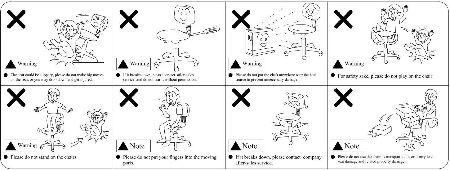 iiglo IIERGOCHAV Office Chair - Safety Precautions