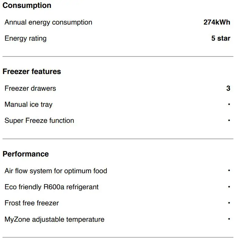 Haier HRF450BS2 Refrigerator Freezer 70cm 419L Bottom Freezer User Guide - SPECIFICATIONS