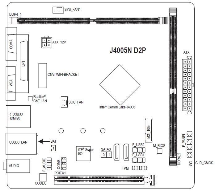 GIGABYTE J4J4005N D2P Mini Motherboard-3