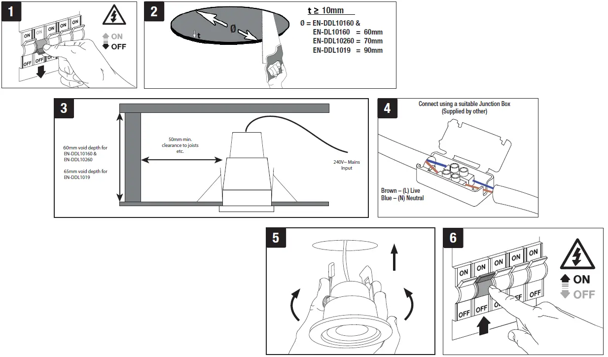 AURORA-EN-DDL10160-LED-Warm-White-Dimmable-Fixed-Downlight-fig-1